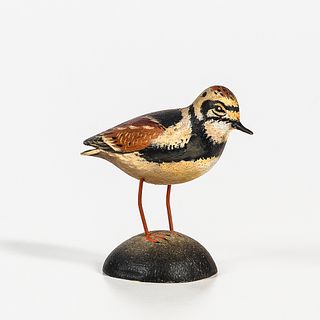 Carved and Painted Miniature Turnstone