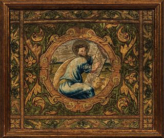 Silkwork Panel of a Luke the Evangelist