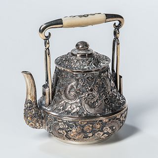 Small Chinese Export Silver Teapot