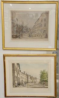 Two framed lithographs including Raoul Varin (1865-1943) South St