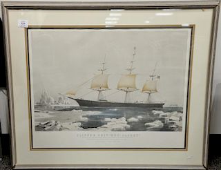 N. Currier 1855, lithograph, Clipper Ship "Red Jacket" in the ice off Cape Horn on her passage...