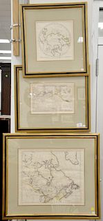 Matthew Carey (1760-1839)  Set of three maps  (1) A Map of the Discoveries made by Capt. Cook & Clerk in the years 1778 & 1779 betwe...