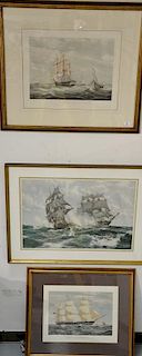 Three 19th century Maritime lithographs including T