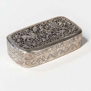 Chinese Silver Cricket or Incense Box