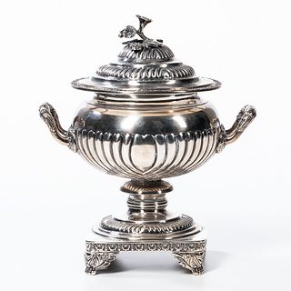Indian Export Silver Covered Sugar Bowl