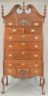 Custom walnut Chippendale style highboy, Philadelphia style, probably late 19th century - early 20th century, ht. 86", wd. 40", dp. ...