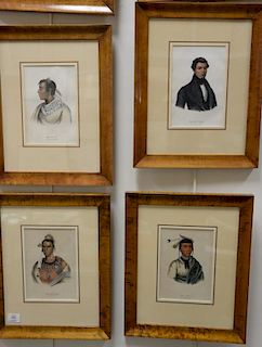 Set of eight McKenney & Hall hand colored lithographs by J