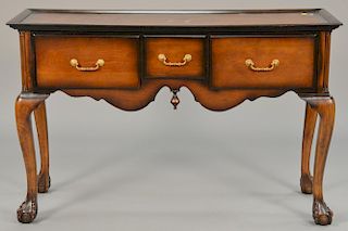 Queen Anne style hall table with dished top. ht. 32", top: 17 1/2" x 49"