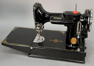 Singer sewing machine in original box, marked Sewing Motor Catalog 3-110, ht