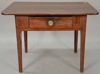 Primitive mahogany one drawer stand ht