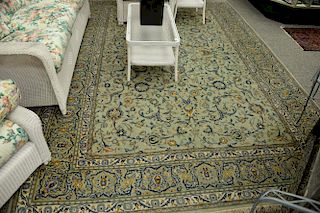 Oriental room size rug, 8' x 12' and small sarouk throw rug, 2'3" x 3'5".
