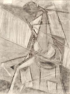 Attributed to Karl (Otto Karl) Knaths (American, 1891-1971)      Portrait of a Seated Female Nude