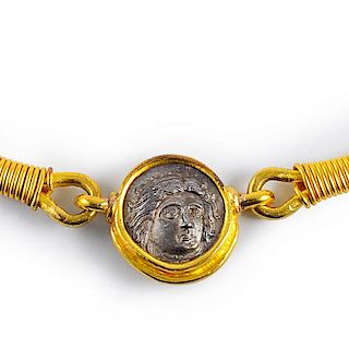 Ancient Roman Coin Gold Necklace