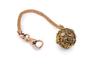 Antique Enamel Gold Watch Fob