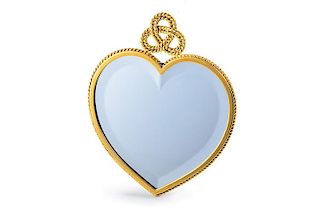 Cartier Gold Heart-Shaped Hand Mirror