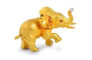 Gold Elephant Pin