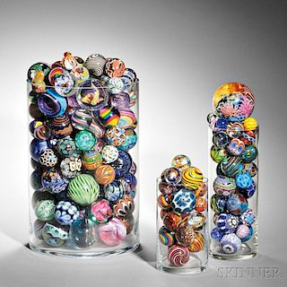 Contemporary Marbles and Paperweights: Approximately 339 Items