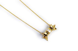 Tiffany Diamond Bow Pendant Necklace