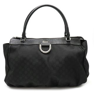 GUCCI Gucci GG nylon tote bag shoulder leather black 341491