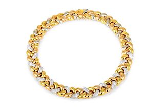 Poiray Diamond Gold Link Necklace