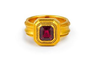 Squared Ruby Gold Ring