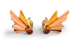 Tiffany Gold Citrine Earrings