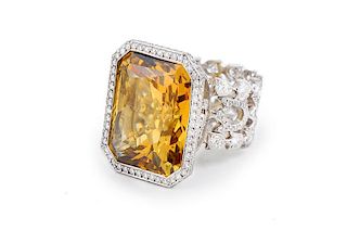 Loree Rodkin Citrine Diamond Ring