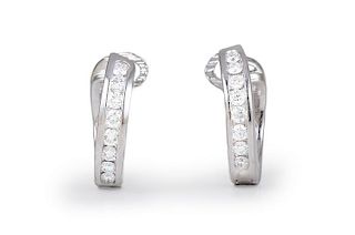 Tiffany Platinum Diamond Hoop Earrings