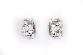 Tiffany Diamond Woven Hoop Earrings