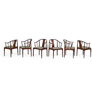 HANS WEGNER; FRITZ HANSEN Six Chinese armchairs