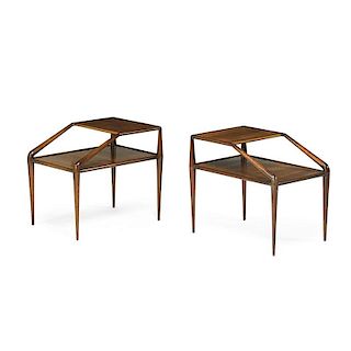 ICO PARISI (Attr.) Pair of tiered side tables