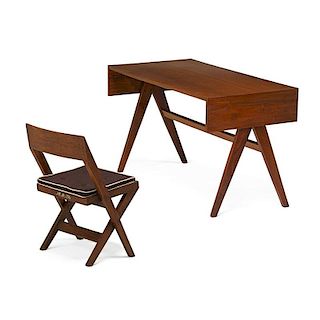 PIERRE JEANNERET Chandigarh student desk and chair