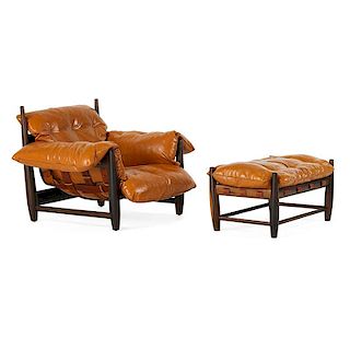 SERGIO RODRIGUES Lounge chair and ottoman