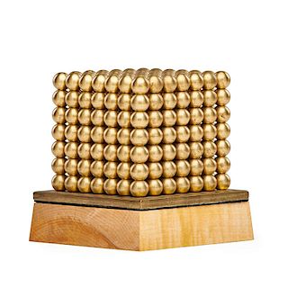 DOUGLAS IHLENFELD Sculpture, "Gold Cube"