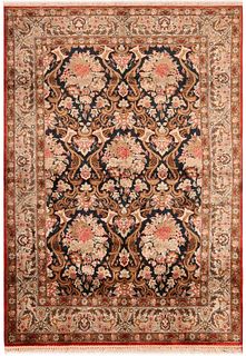 Vintage Persian Silk Qum Rug 5 ft 2 in x 3 ft 6 in (1.57 m x 1.06 m)