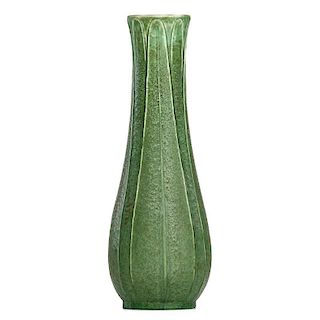 GRUEBY Rare tall vase with leaves