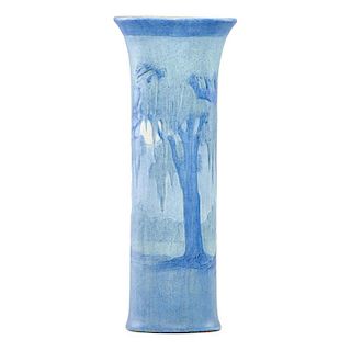 A.F. SIMPSON; NEWCOMB COLLEGE Tall scenic vase