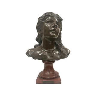 20th Century French Bronze Bust Signed