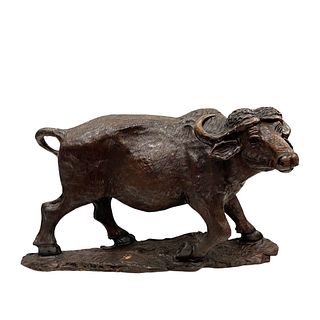 Antique France Carved Ironwood Water Buffalo