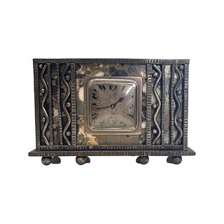 Art Deco Marble and Cast Iron Clock 