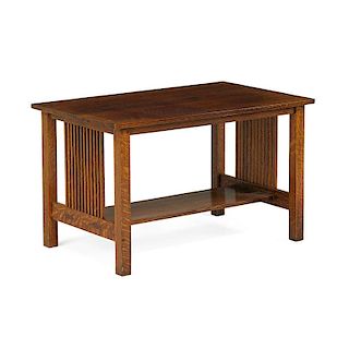 GUSTAV STICKLEY Spindle library table