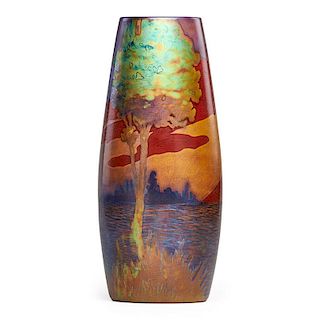 ZSOLNAY Fine large landscape vase