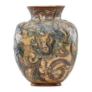 MARTIN BROTHERS Large vase with dragons