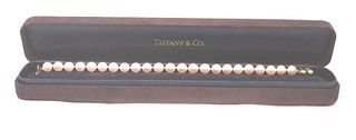 MAGNIFICENT BRAND NEW TIFFANY 18K GOLD  PEARL BRACELET  WITH ORIGINAL BOXES