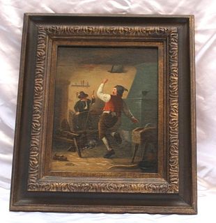 MAGNIFICENT 19C GERMAN O/C PAINTING OF A DANCER SIGNED GEORGES RENE