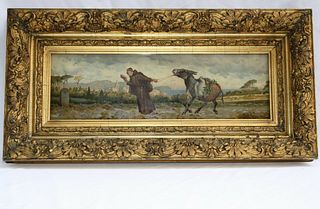 MAGNIFICENT 19C W/P ITALIAN PAINTING BY ORAZZIO ANDREONI LISTED ARTIST
