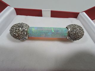 Antique Brooch Edwardian Pin Jewelry American Platinum Diamonds Opal