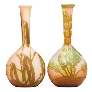 GALLE Two cameo glass vases