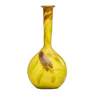 GALLE Cameo glass vase w/ cicada