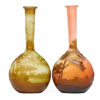 GALLE Two cameo glass vases